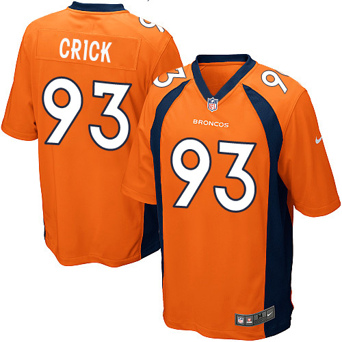 Men's Game Jared Crick Nike Jersey Orange Home - #93 NFL Denver Broncos